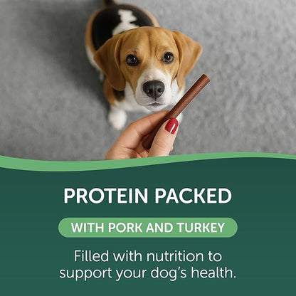 HEALTHFULS Deli Sticks Pork and Turkey Human-Grade Gluten-Free Soft and Chewy Dog Treats, 10 Count Bag