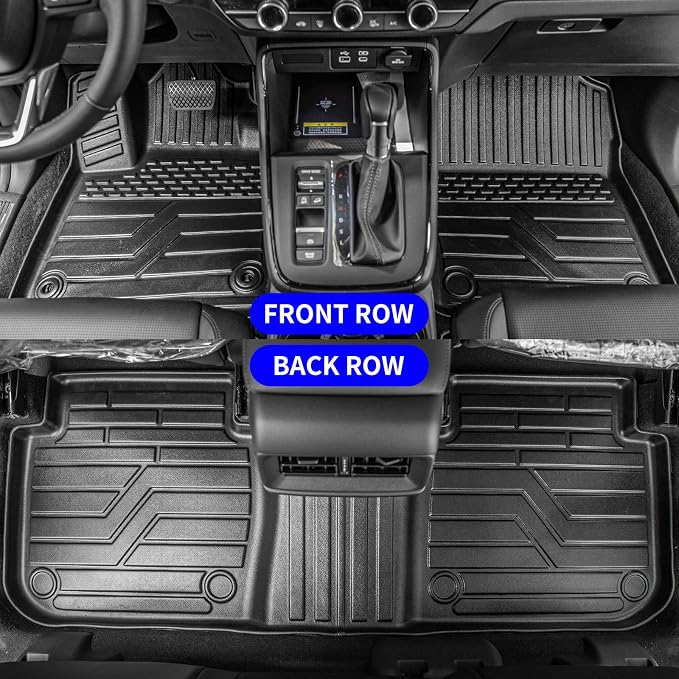 Rongtaod Floor Mats Compatible with 2023 2024 2025 2026 Honda CRV Trunk Liner Cargo Liner Cargo Mat Back Seat Cover Protector CR-V Accessories (Fit Lower Deck,Backrest Mats+Trunk Mat+Floor Mats)