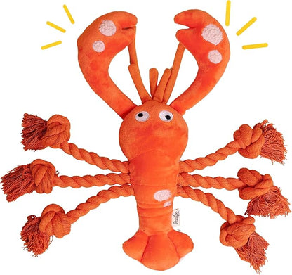 Lobster Dog Toys, Large Squeaky Rope Tug of War Dog Toys for Puppy, Small, Medium, Large Dogs, Interactive Stuffed Plush Toys