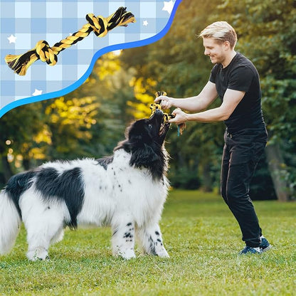 Wettarn 15-Piece Dog Rope Toys - Heavy Duty Cotton, Tough Tug Toys for Aggressive Chewers, Medium to Large Breeds, Puppy Teeth Cleaning, 5 Types