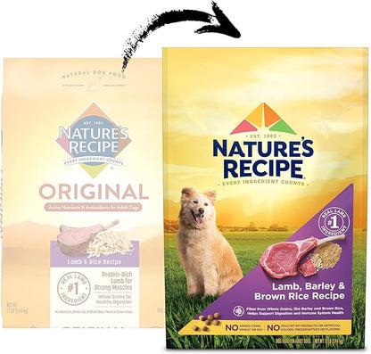 Nature′s Recipe Lamb, Barley & Brown Rice Recipe Dry Dog Food, 12 lb. Bag