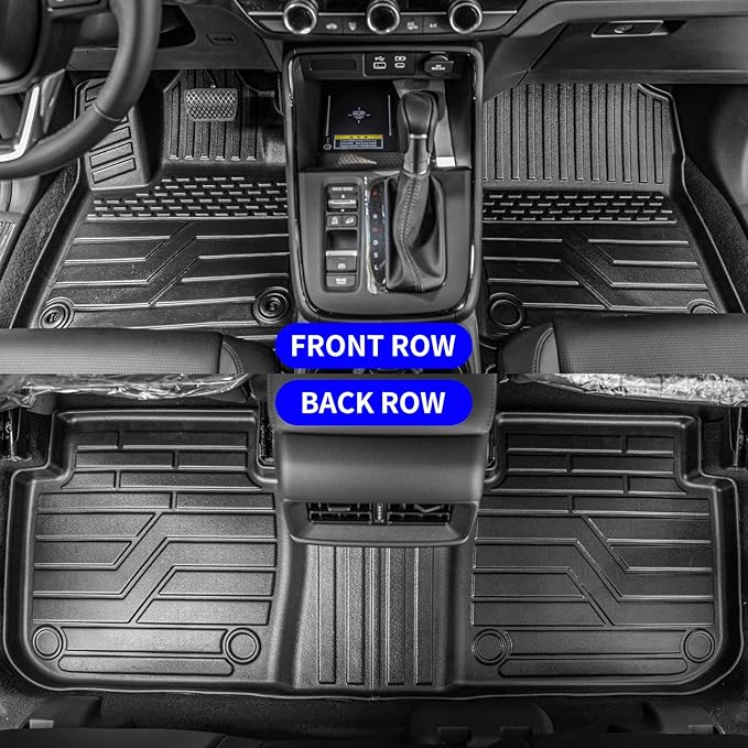 Rongtaod Floor Mats Compatible with 2023 2024 2025 2026 Honda CRV (Include Hybrid) Cargo Mat Trunk Mat Cargo Liner Back Seat Cover CR-V Accessories (Fit Upper Deck, Trunk Mat+Backrest Mats+Floor Mats)