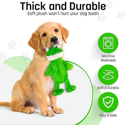 FGA MARKETPLACE Frog-Fox Flat NO Stuffing NO Squeak Plush Dog Toy, Funny Style Will Entertain Your Pet for Hours, Recommended for Small and Medium Dog 21 INCH Long