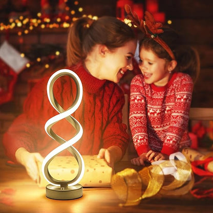 Modern Table Lamp, 7 Colors 10 Light Modes Spiral Design Table Lamp, Touch