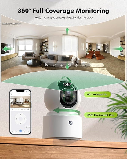 2.5K 4MP Pan/Tilt Security Camera Indoor