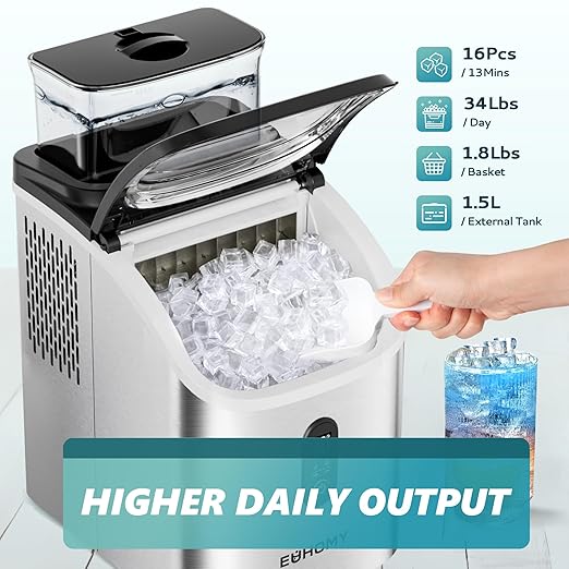 EUHOMY Ice Cube Maker Machine Countertop