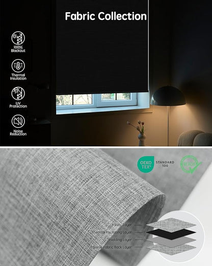 Yoolax Motorized Blinds with Remote, Automatic Window Shades Work with Alexa