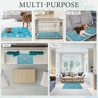 Homimp Washable Pee Pads for Dogs, 8 Pack Reusable Puppy Pads Waterproof, Absorbent and Leakproof Dog Pee Pads, Non Slip Puppy Training Pads, Pet Mat for Floor, Crate, Couch, Whelping,Blue, 16"x20"
