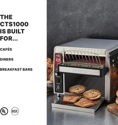 Waring Commercial CTS1000 Coneyer Toaster, 450 Slices per hour, 5-15 Phase Plug
