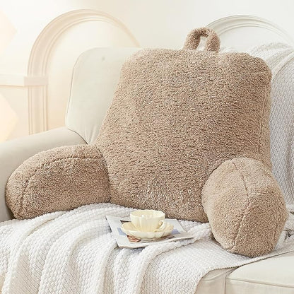StarAneer Reading Pillow for Sitting in Bed, Back Pillow Reading Pillow with Arms & Back Support, Dorm Room Essential for Girls and Boys Bed Chair Pillow