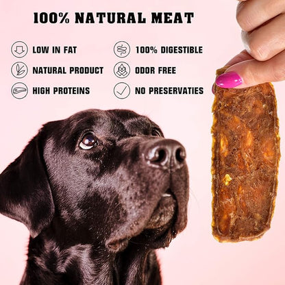 Chicken Jerky Dog Treats 1.5 Lb - Human Grade Pet Snacks & Grain Free Meat - All Natural High Protein Dried Strips - Best Chews for Training Small & Large Dogs - Bulk Soft Pack Made for USA