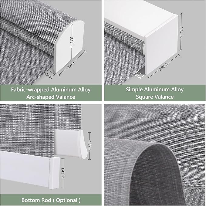 Tipiace Motorized Blinds with Remote Window Roller Shade Wireless Rechargeable