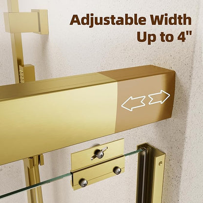 Shower Door, 44-48" W x 70" H Semi-Frameless Double Sliding Glass Shower Door