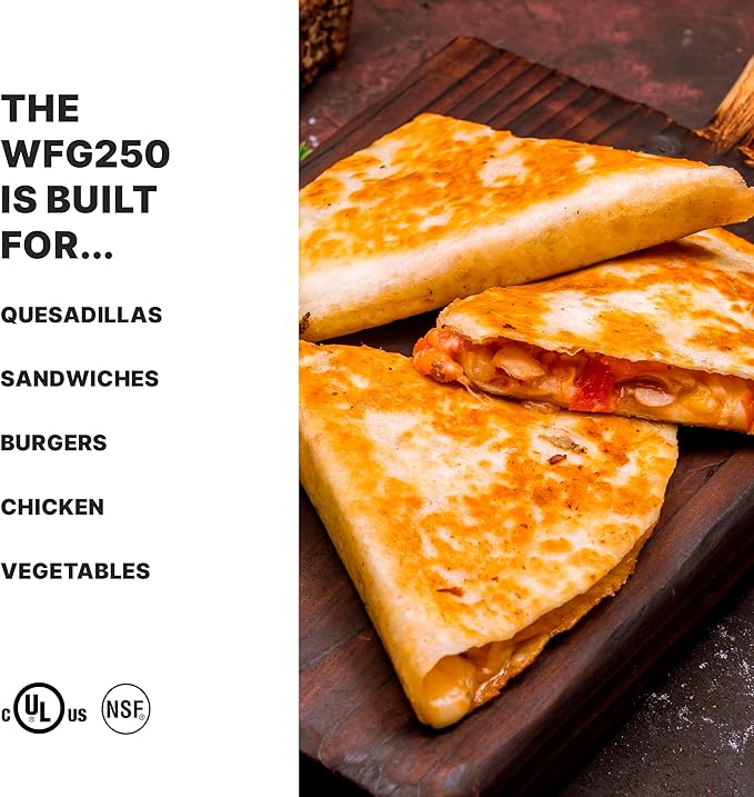 Waring Commercial WFG250 Tostato Supremo® Large Flat Toasting Grill, 5-15 Phase