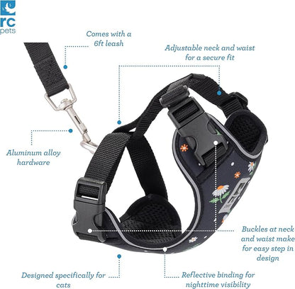 RC Pets Adventure Kitty Cat Harness | Adjustable Airmesh Vest with D-Ring and 6ft Leash for Walking and Travel | Lil Heart, Small