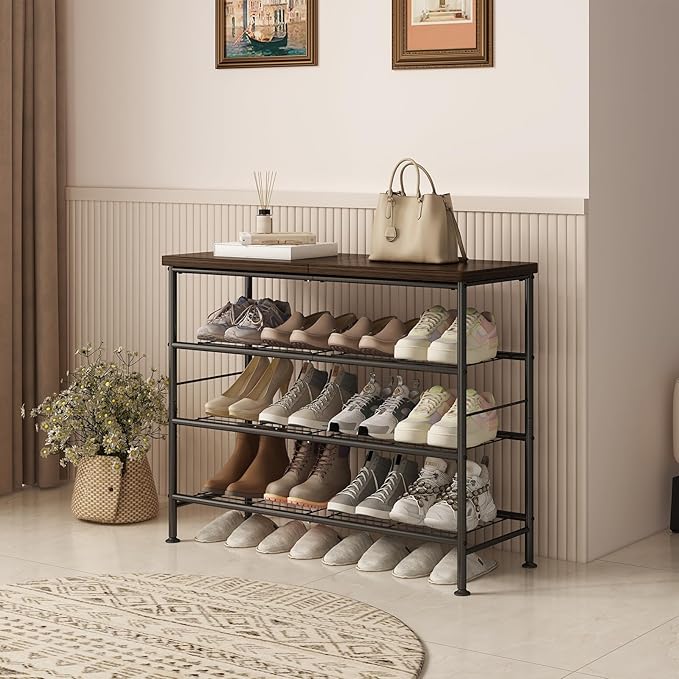 SUOERNUO Shoe Rack Organizer 4 Tier