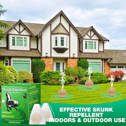 24 Pack Skunk Repellent Outdoor, Natural Peppermint Skunk Repellent Ball Humane Keep Skunk, Squirrel, Mouse, Mole Away from Yard Garden Lawn, Powerful Skunk Deterrent Outdoor