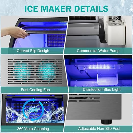 Commercial Ice Maker Machine, 150lbs/24H