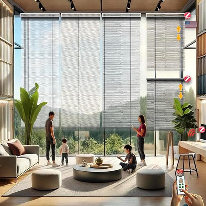 HILADUO Customized Solar Screen Roller Shade Blinds