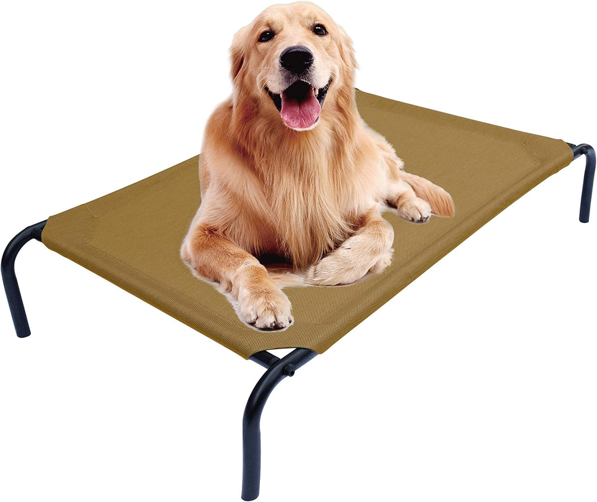 Breathable Elevated Dog Bed. Cool, supportive rest for large dogs, indoors or out.