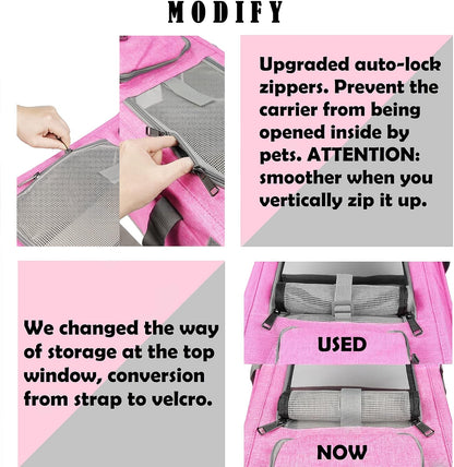 Pet Carrier for Large and Medium Cats, Soft-Sided Pet Carrier for Big Medium Cats and Puppy Dog Carriers Cat Carriers, Pet Privacy Protection Travel Carrier
