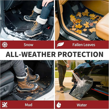YITAMOTOR Floor Mats Fit for 2018-2025 Ford Expedition/Expedition Max (Only Fit 8 Seats) with 2nd Row Bench Seat, All-Weather Custom Fit Front 1st & 2nd 3rd Seat Black Floor Liner Set
