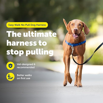 PetSafe Easy Walk Harness, No Pull Dog Harness, Royal Blue, Medium | Patented Martingale Loop Gives Gradual Shoulder Pressure to Stop Pulling, Front-Chest Leash Clip Prevents Gagging