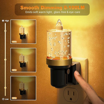 JandCase LED Night Light, Candle Night Lights Plug into Wall Amber, Auto On/Off Light Sensor Nightlight, 0-100LM Brightness Dimmbale Nightlight, for Bathroom Hallway Bedroom Kids Room