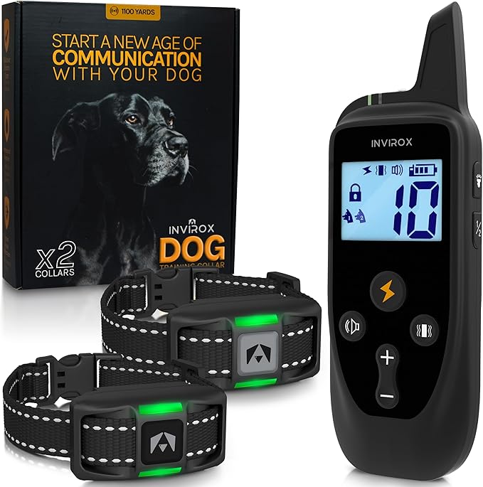 INVIROX Dog Training Collar for Large Dog X2 123 Levels Dog E Collars 1100yd