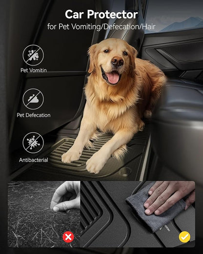 3W Floor Mats for Toyota RAV4 2019-2025, TPE All-Weather Custom Fit | Fits RAV4 Hybrid, Premium TPE, easy to clean, raised edges trap water & dirt, perfect all-season protection