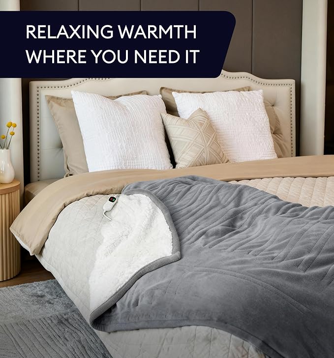 Heated Blanket Electric Throw 50"x60" – Safe Electric Heating Blanket