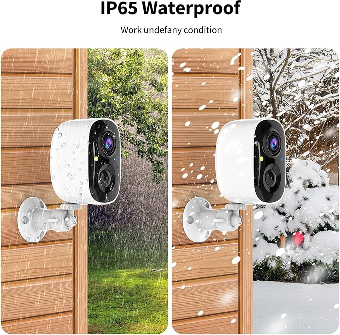 2K UHD Smart Wireless Security Camera Indoor/Outdoor, Battery Powered WiFi