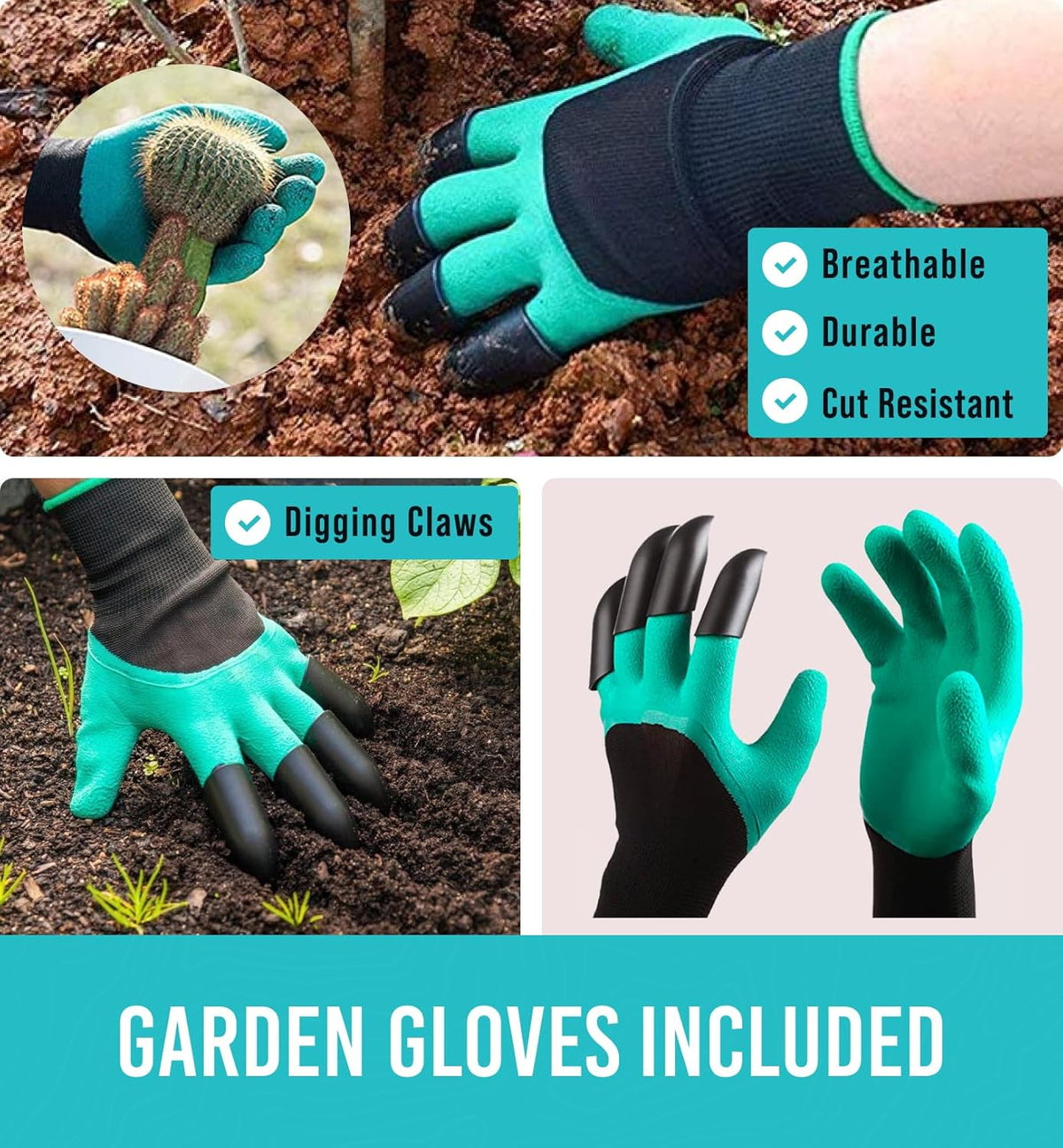 Heavy Duty Garden Tools 22 Pieces Floral Set - Rust Proof, Non-Slip, Durable Gardening Supplies - Ergonomic Hand Tools - Ideal Gardening Gifts for Women, Men Mom, Dad