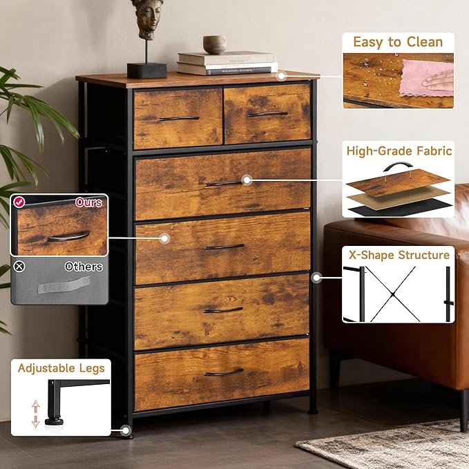 Mifuro Tall Dresser for Bedroom, Vertical Storage Organizer Tower