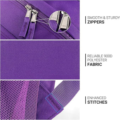 ZORFIN 26L Backpack for College, and Travel: Water Resistant Bookbag - Purple