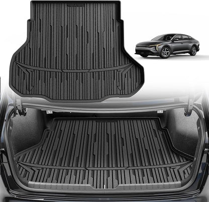 TripleAliners All Weather Trunk Mat Compatible with 2024-2025 2026 KIA K4 Sedan Accessories Cargo Mat Custom Fit TPE Full Coverage Protection Odorless Waterproof Cargo Liner