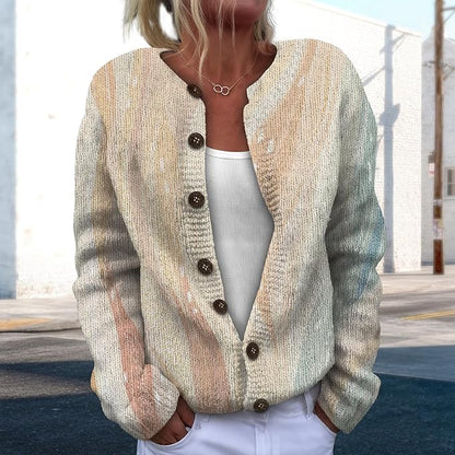 Women Sweaters Cardigan Fashion Long Sleeve Crewneck Sweaters Button Chunky Outerwear Fall Winter Casual Wear