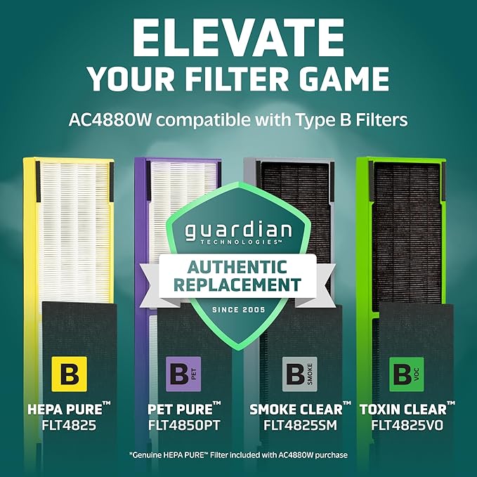 GermGuardian Air Purifier for Home, for Wildfire Smoke, Mold Spores, Large