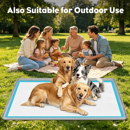 57" x40" Pee Pad Holder for Dogs Puppy Pad Holder Light Grey | Extra Large Silicone Pee Tray for Dog Training Floor Protection Raised Edge Dog Potty Tray, No Pee Pads
