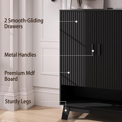 4-Tier Fluted Shoe Cabinet