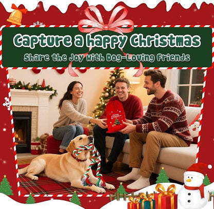 Christmas Heavy Duty Dog Toy for Aggressive Chewers – Tough Chew Toys for Large Dogs, Ideal for Tug-of-War & Teeth Cleaning, with 3 Rope Toys & 2 Dog Supplies