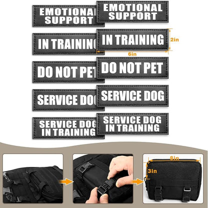 Tactical Dog Harness with Dog Leash, Service Working MOLLE Vest with 10 Pet Patches for Medium Dog, No Pull Military Harness and Backpack for Training Hunting Walking
