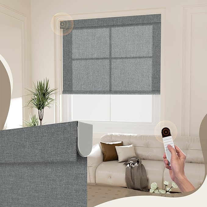Boolegon Motorized Light Filtering Roller Blinds
