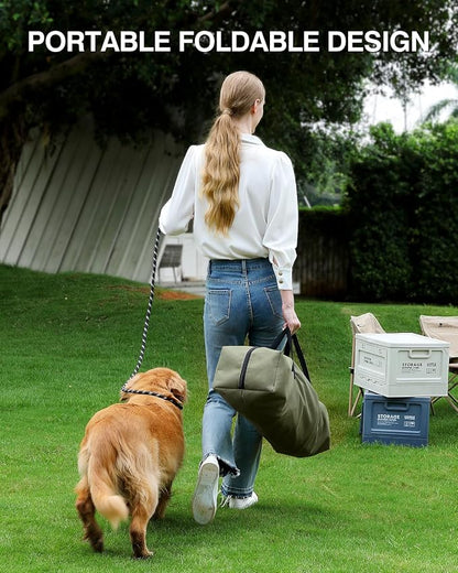 Veraste 42" Soft Collapsible Travel Dog Crate for Large Dogs,Green | 4-Door Foldable Travel Crate,breathable mesh, foldable with storage bag
