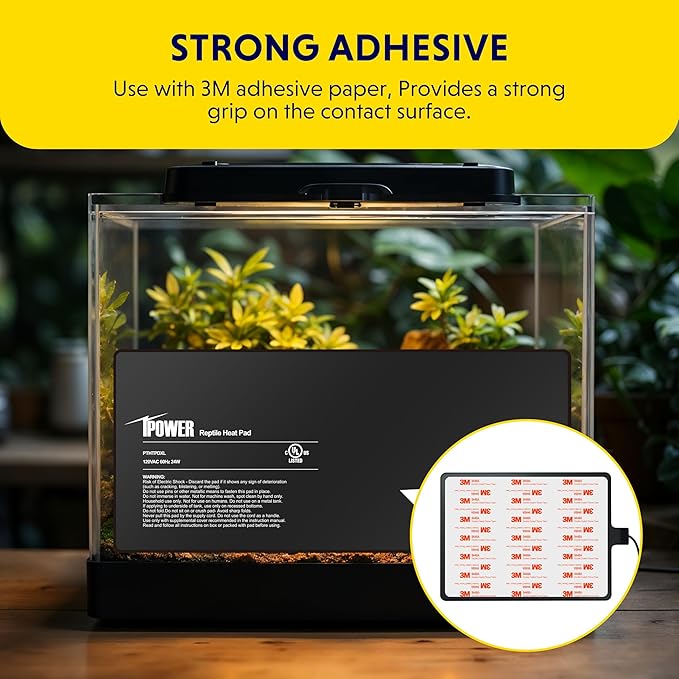 iPower 8x18 Inch Reptile Heat Pad Under Tank Heater, Energy-Efficient & Waterproof Design Terrarium Warmer Mat for Turtles, Lizards, Snakes, 2 Pack