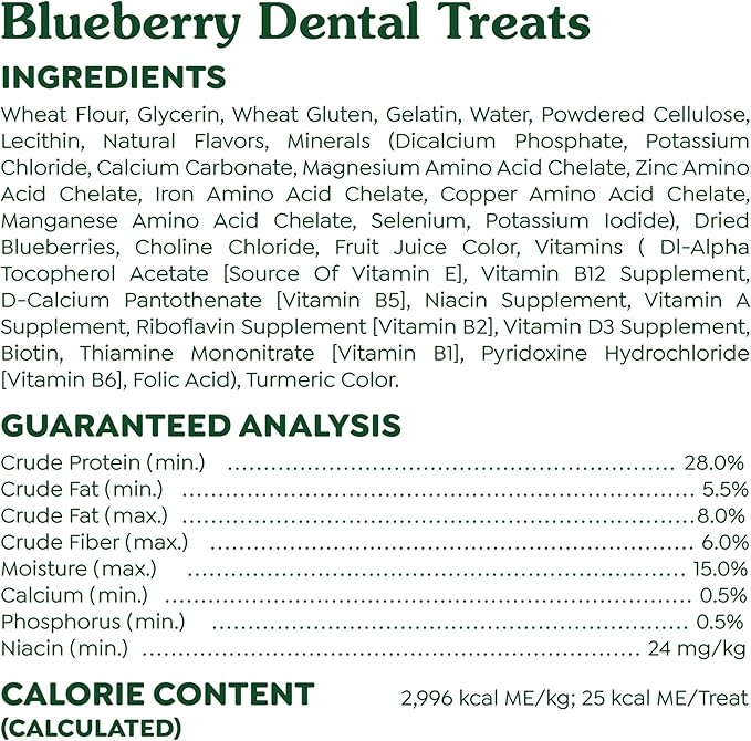 Greenies Teenie Dental Dog Treats, Blueberry Flavor, 12 oz. Pack (43 Treats)
