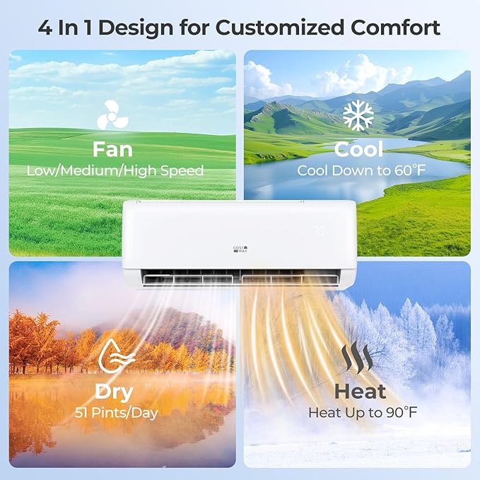 COSTWAY 12000 BTU Mini Split Air Conditioner,