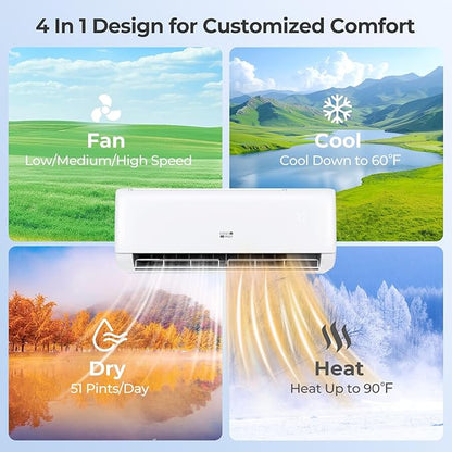 COSTWAY 12000 BTU Mini Split Air Conditioner,
