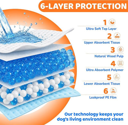 100 Count Puppy Pads 28"x34", Extra Large, Super Absorbent | Disposable Pee Pads for Dogs, Leak-Proof & Quick-Dry, Wee Wee Pads for Dogs, Potty Pads for Dogs, Dog Training Pads