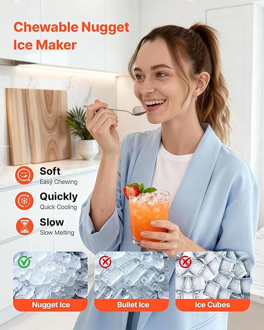 VEVOR Countertop Ice Maker, 44 lbs per Day, Self-Cleaning Portable Machine